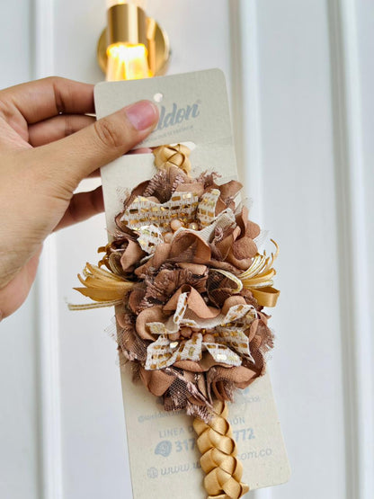 DIADEMA PARA BEBÉ CON FLORES DECORATIVAS - DISEÑO FLORAL
