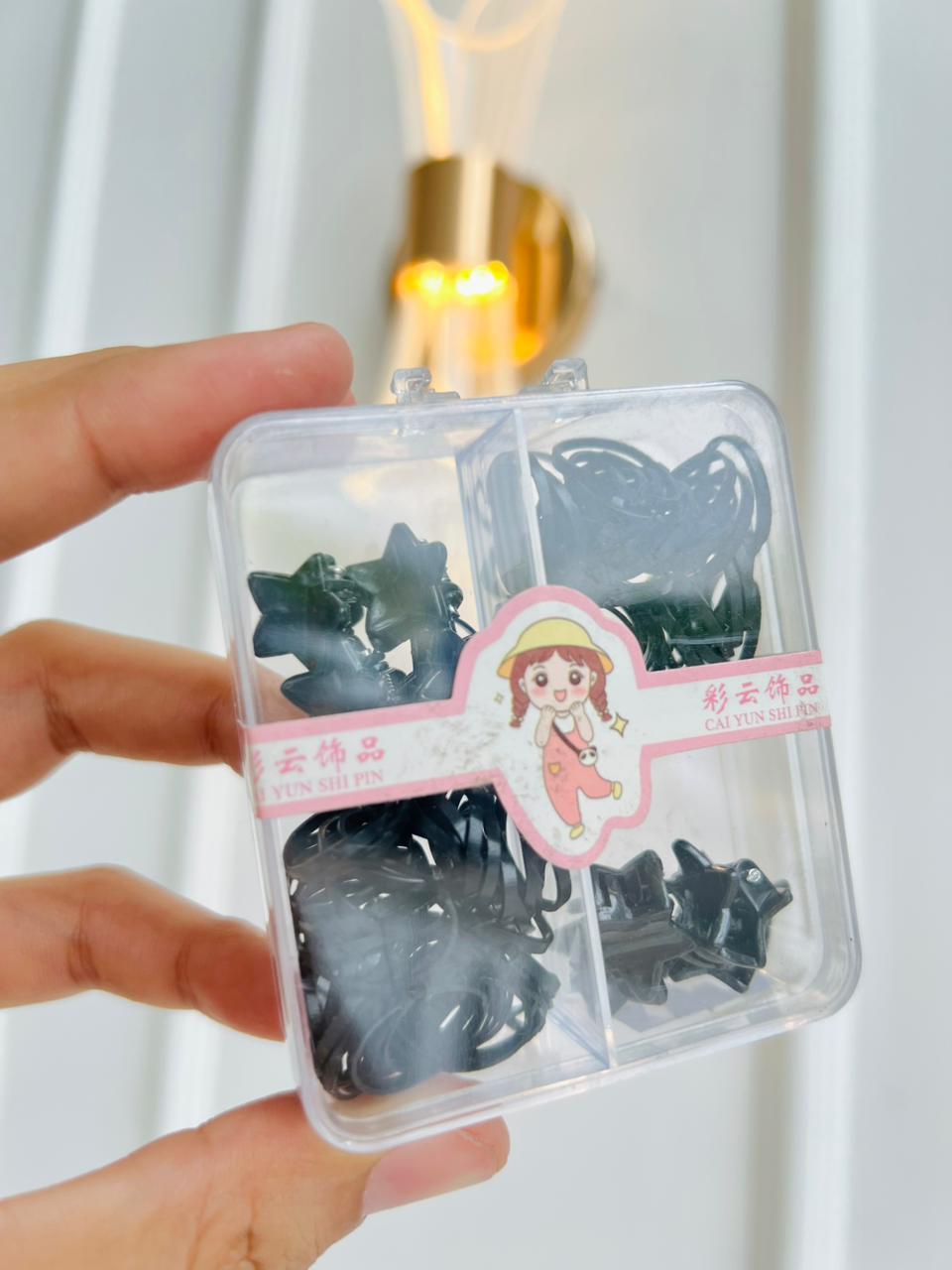SET DE ACCESORIOS PARA EL CABELLO INFANTIL - KIT DE GANCHOS Y BANDITAS