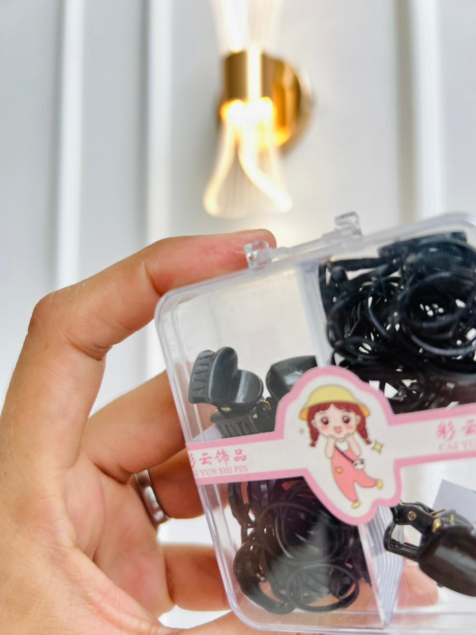 SET DE ACCESORIOS PARA EL CABELLO INFANTIL - KIT DE GANCHOS Y BANDITAS