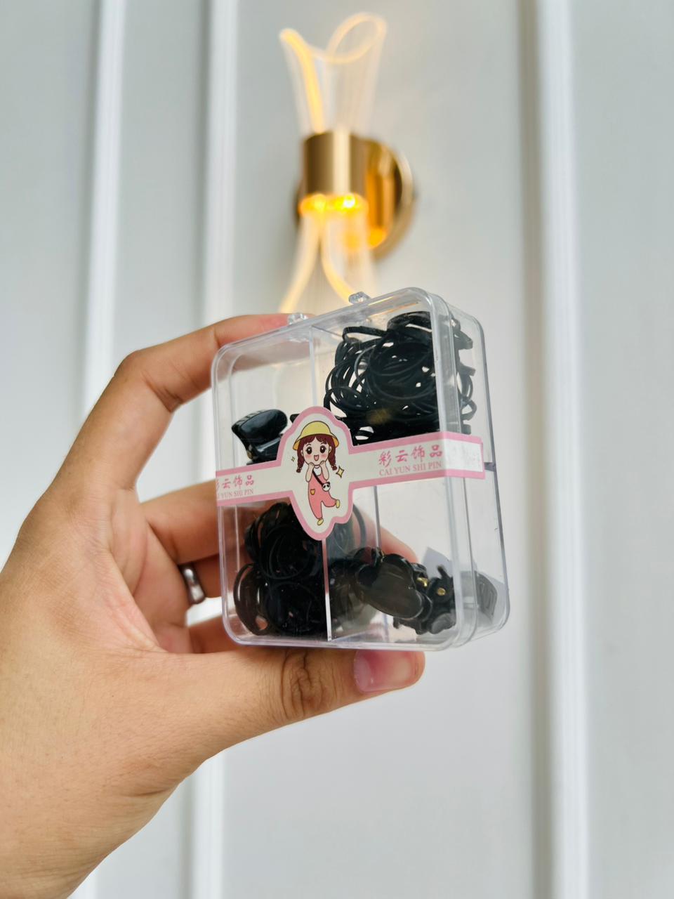 SET DE ACCESORIOS PARA EL CABELLO INFANTIL - KIT DE GANCHOS Y BANDITAS