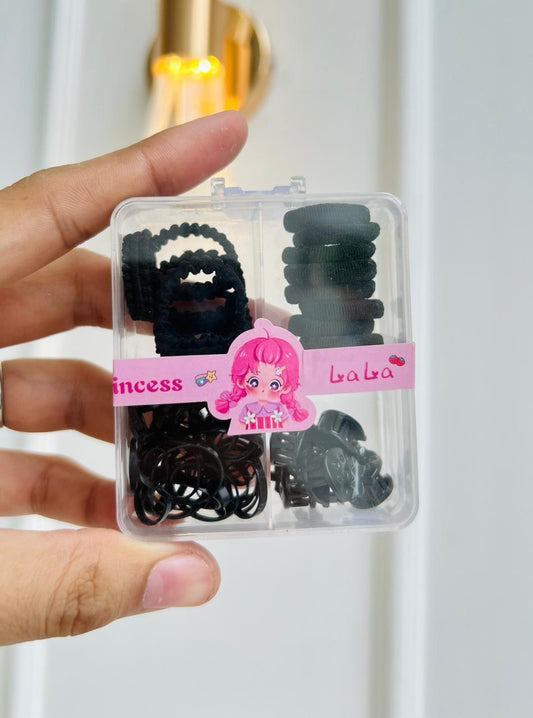 SET DE ACCESORIOS PARA EL CABELLO INFANTIL - KIT DE GANCHOS Y BANDITAS