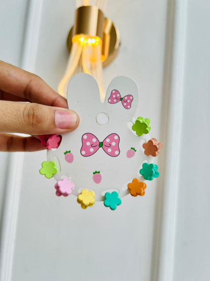 SET DE MINI PINZAS PARA CABELLO INFANTIL - FLORES MULTICOLOR