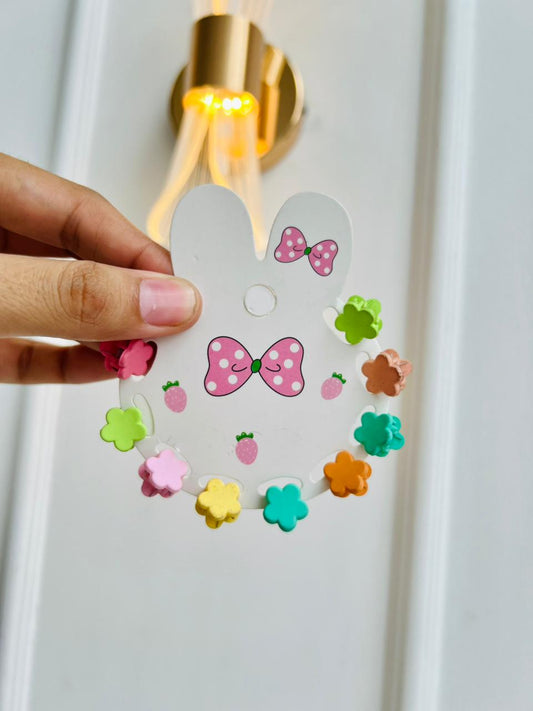 SET DE MINI PINZAS PARA CABELLO INFANTIL - FLORES MULTICOLOR