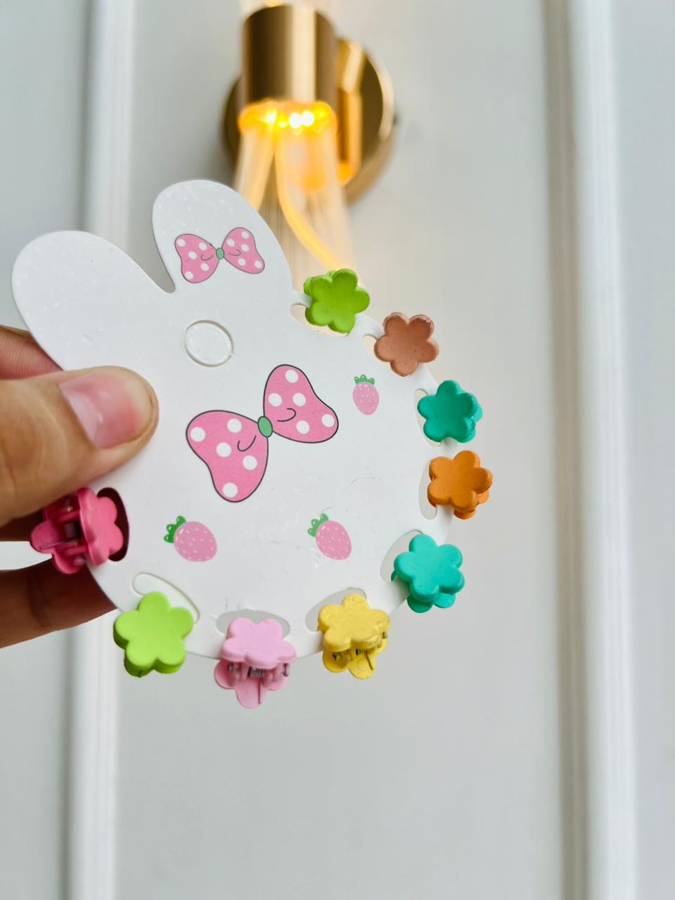 SET DE MINI PINZAS PARA CABELLO INFANTIL - FLORES MULTICOLOR