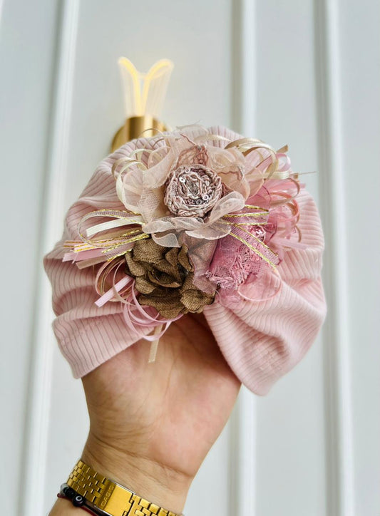 TURBANTES PARA BEBÉ - DISEÑO FLORAL - ESTILO ELEGANTE