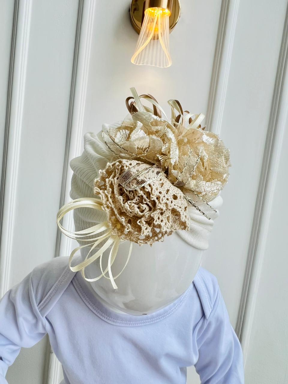TURBANTES PARA BEBÉ - DISEÑO FLORAL VINTAGE - ESTILO ELEGANTE