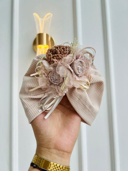 TURBANTES PARA BEBÉ - DISEÑO FLORAL - ESTILO ELEGANTE