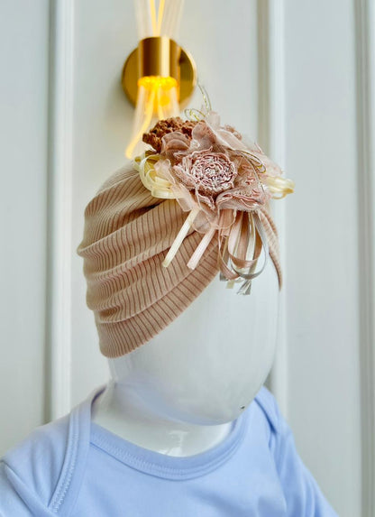 TURBANTES PARA BEBÉ - DISEÑO FLORAL - ESTILO ELEGANTE
