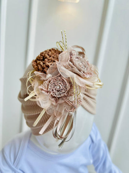 TURBANTES PARA BEBÉ - DISEÑO FLORAL - ESTILO ELEGANTE