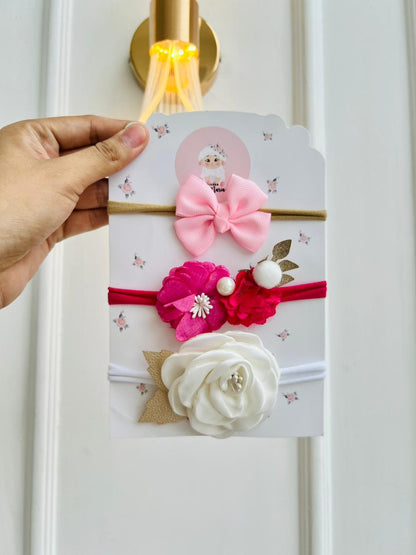SET DE DIADEMAS PARA BEBÉ CON LAZO - MULTICOLOR