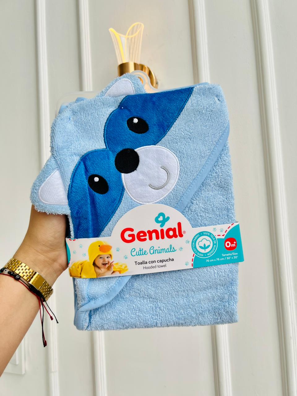 TOALLA PARA BEBÉ CON CAPUCHA - DISEÑO PERRITO