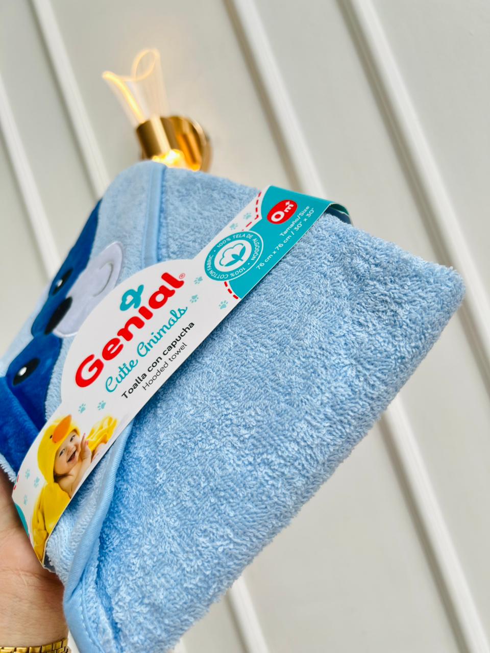 TOALLA PARA BEBÉ CON CAPUCHA - DISEÑO PERRITO