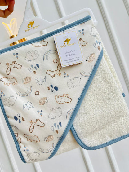 TOALLA PARA BEBÉ CON CAPUCHA - DISEÑO ANIMALITOS