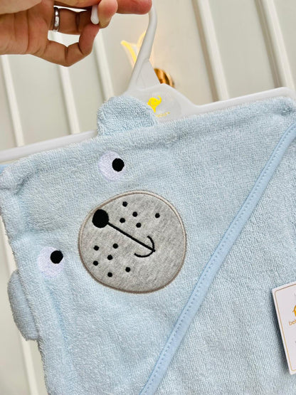 TOALLA PARA BEBÉ CON CAPUCHA - DISEÑO OSITO
