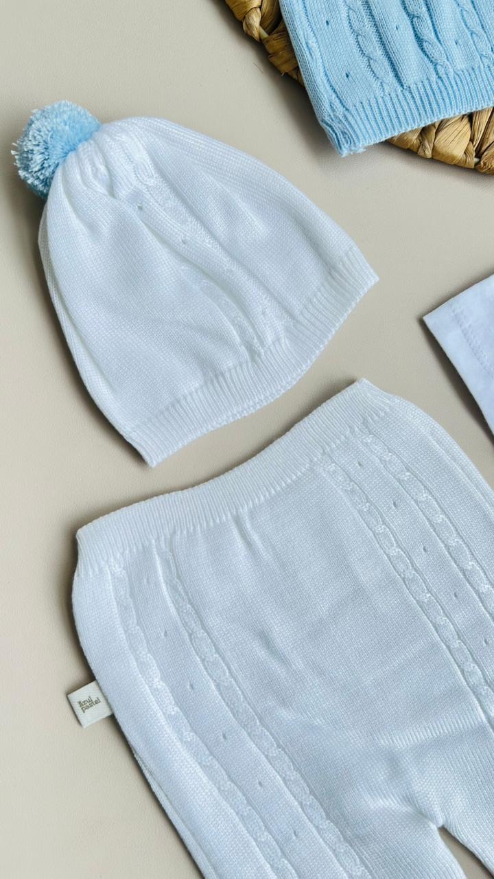 CONJUNTO CLASICO PARA BEBÉ - 4 PIEZAS - COLOR AZUL