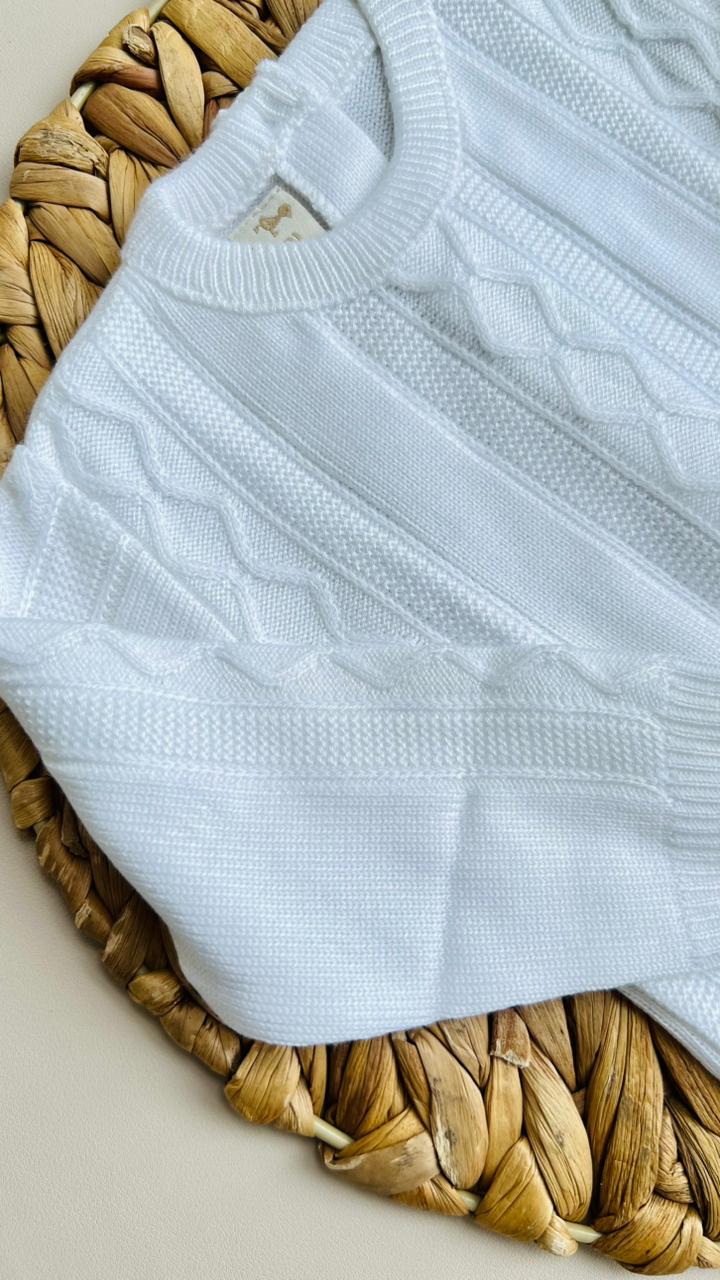 CONJUNTO CLASICO PARA BEBÉ - 4 PIEZAS - COLOR BLANCO