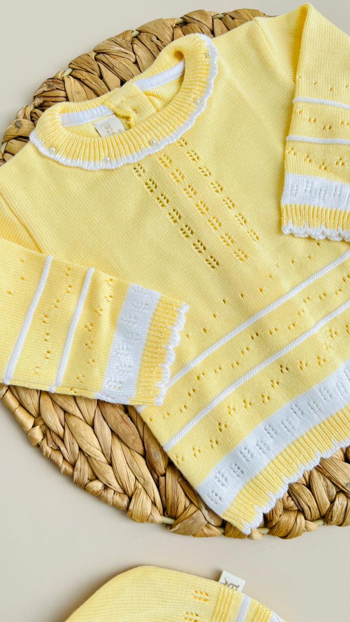 CONJUNTO CLASICO PARA BEBÉ - 4 PIEZAS - COLOR AMARILLO