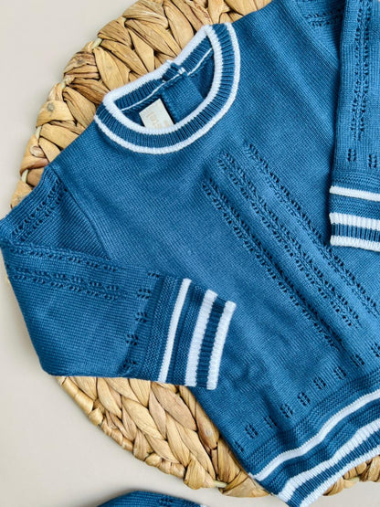 CONJUNTO CLASICO PARA BEBÉ - 4 PIEZAS - COLOR AZUL