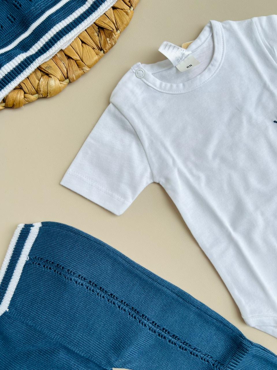 CONJUNTO CLASICO PARA BEBÉ - 4 PIEZAS - COLOR AZUL