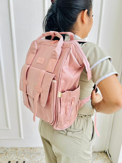 PAÑALERA TIPO MOCHILA PREMIUM - DISEÑO MODERNO - COLOR ROSA