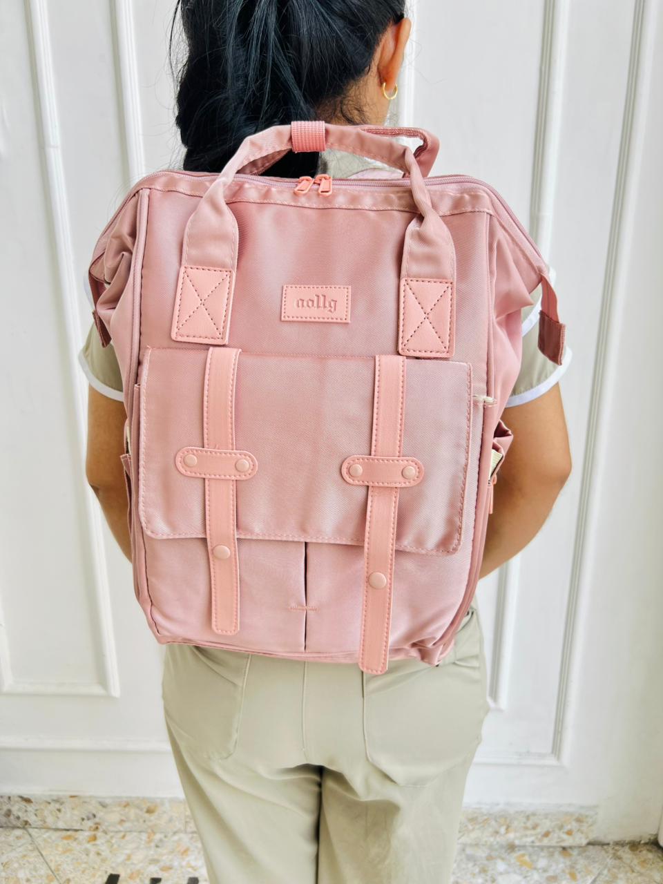 PAÑALERA TIPO MOCHILA PREMIUM - DISEÑO MODERNO - COLOR ROSA