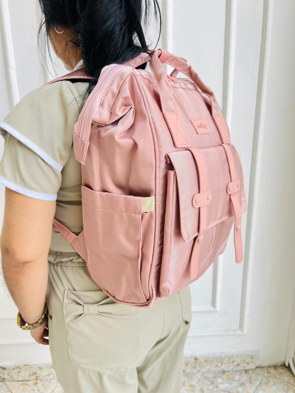 PAÑALERA TIPO MOCHILA PREMIUM - DISEÑO MODERNO - COLOR ROSA