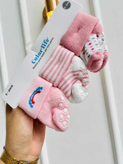 SET MEDIAS MERLINO - PACK DE 3 PARES - 0 A 6 MESES - COLOR LIFE