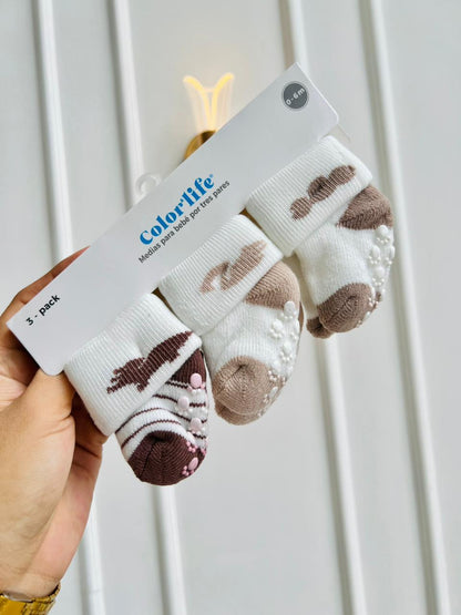 SET MEDIAS MERLINO - PACK DE 3 PARES - 0 A 6 MESES - COLOR LIFE