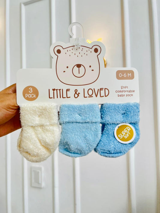 SET MEDIAS PLUSH ¨LITTLE & LOVE¨ X3 - 0 A 6 MESES