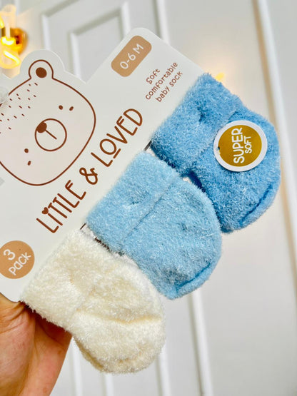 SET MEDIAS PLUSH ¨LITTLE & LOVE¨ X3 - 0 A 6 MESES