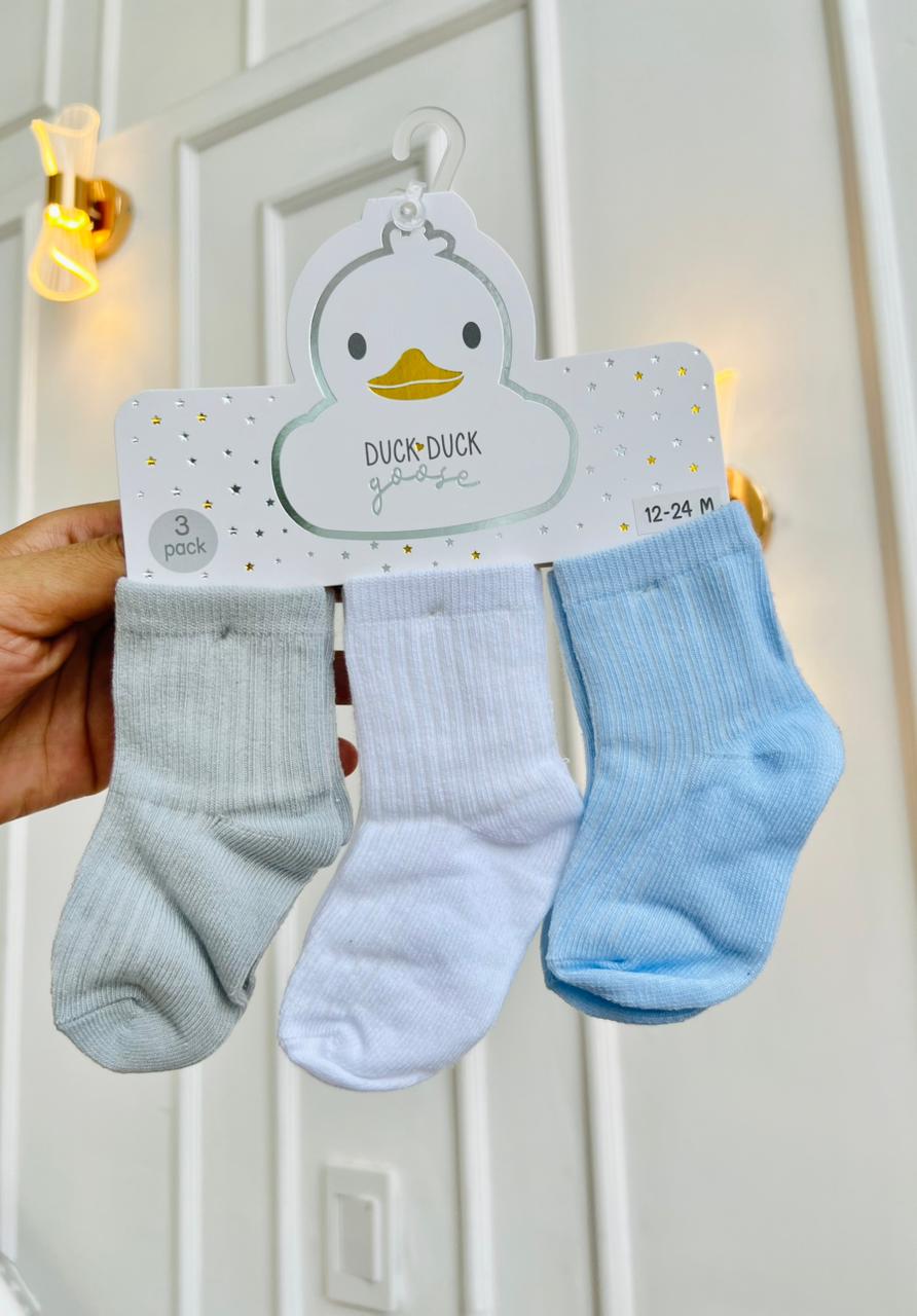 SET MEDIAS PLUSH ¨DUCK DUCK GOOSE¨ X3 - 12 A 24 MESES