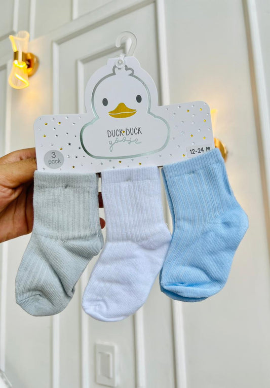 SET MEDIAS PLUSH ¨DUCK DUCK GOOSE¨ X3 - 12 A 24 MESES