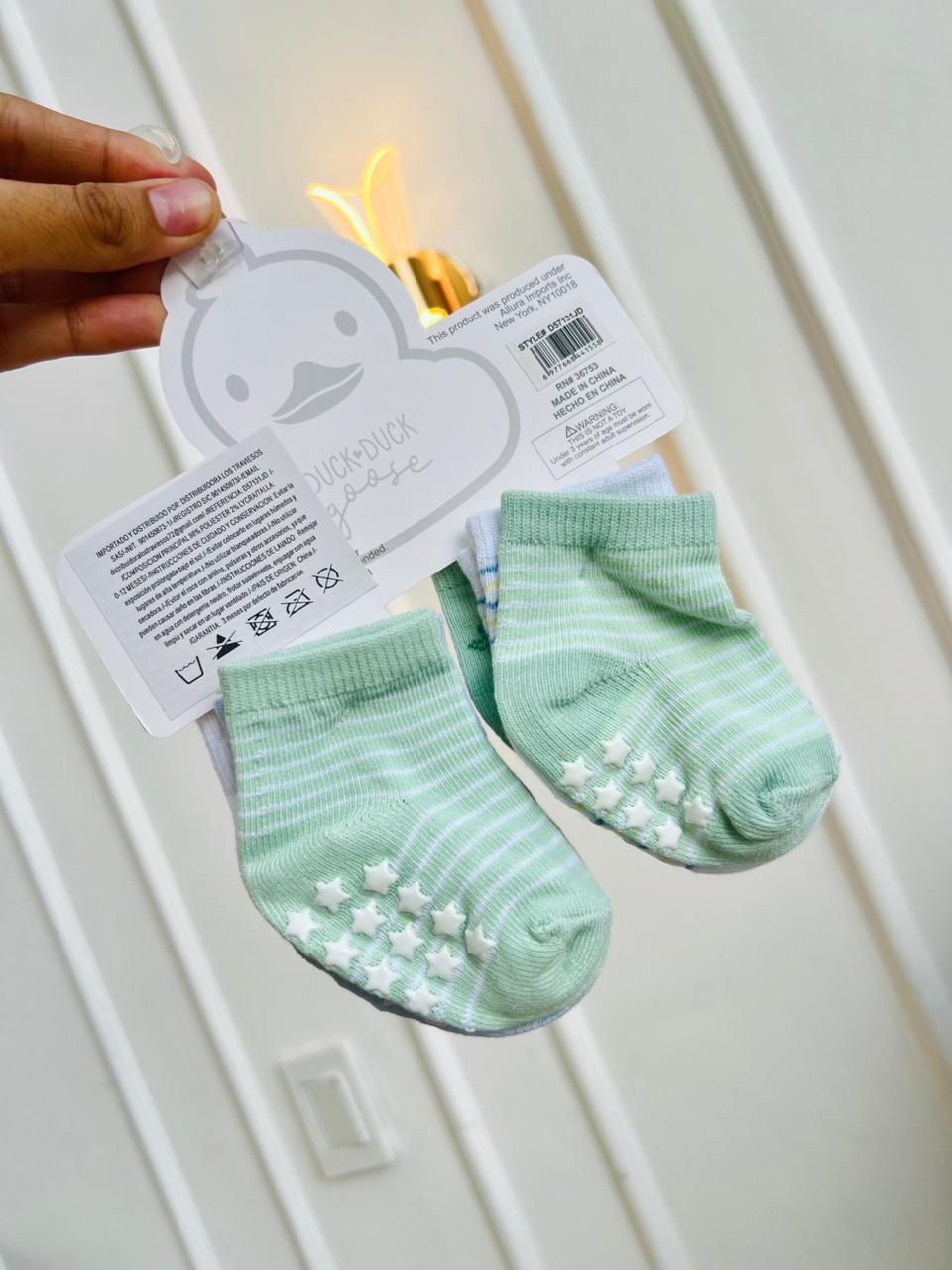 SET MEDIAS PLUSH ¨DUCK DUCK GOOSE¨ X3 - 0 A 12 MESES