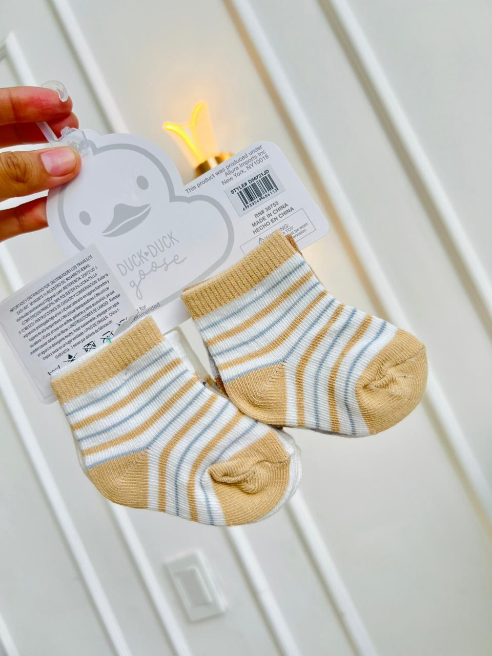 SET MEDIAS PLUSH ¨DUCK DUCK GOOSE¨ X3 - 0 A 12 MESES