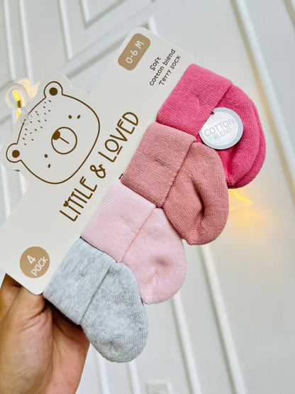 SET MEDIAS PLUSH ¨LITTLE & LOVE¨ X3 - 0 A 6 MESES