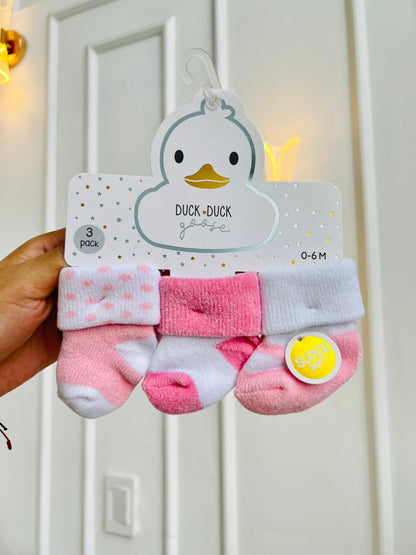 SET MEDIAS PLUSH ¨DUCK DUCK GOOSE¨ X3 - 0 A 6 MESES