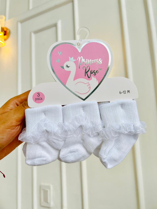 SET MEDIAS PLUSH ¨PRINCESSS ROSE¨ X3 - 6 A 12 MESES
