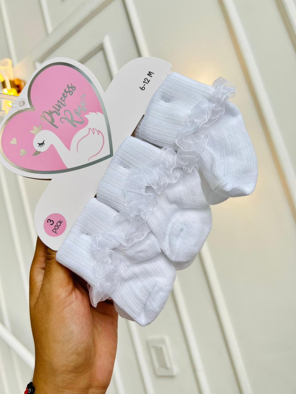 SET MEDIAS PLUSH ¨PRINCESSS ROSE¨ X3 - 6 A 12 MESES
