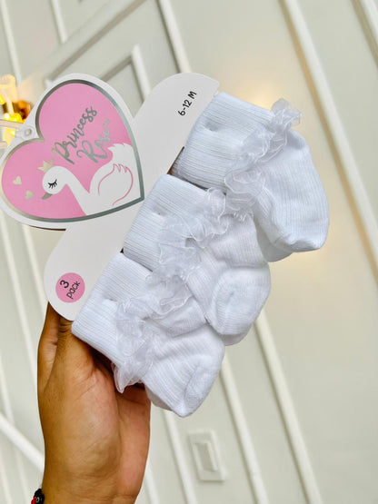 SET MEDIAS PLUSH ¨PRINCESSS ROSE¨ X3 - 6 A 12 MESES