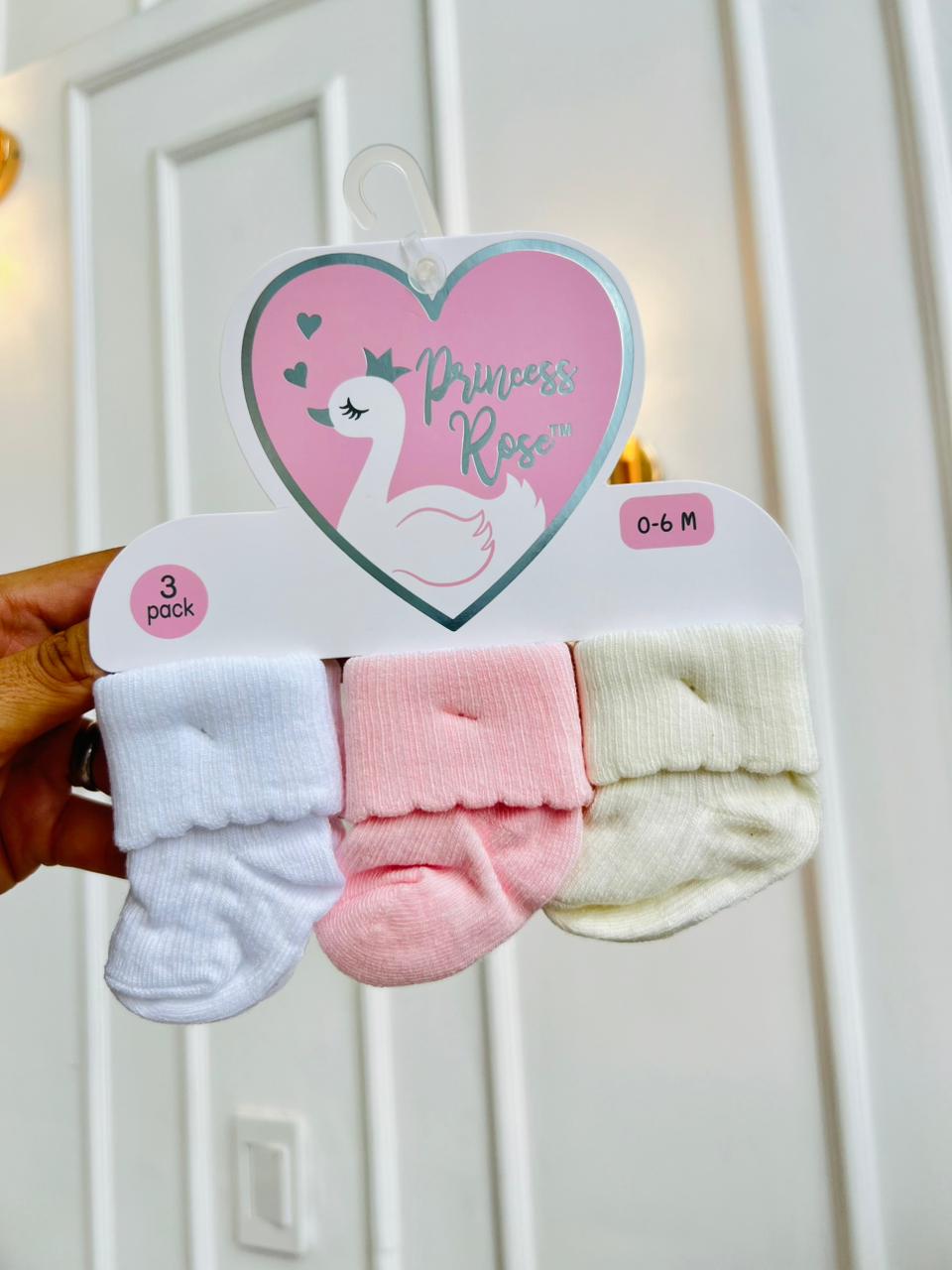 SET MEDIAS PLUSH ¨PRINCESSS ROSE¨ X3 - 0 A 6 MESES