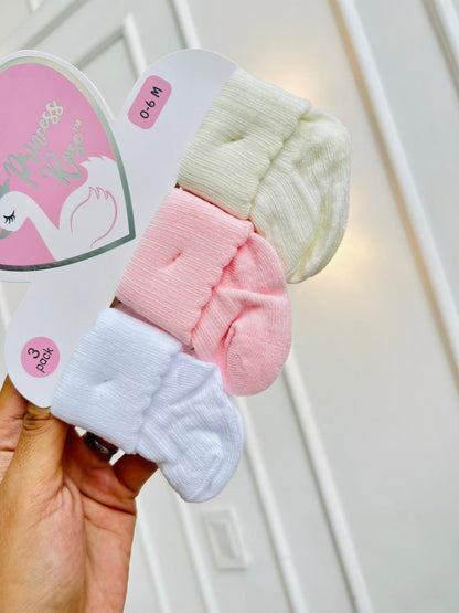 SET MEDIAS PLUSH ¨PRINCESSS ROSE¨ X3 - 0 A 6 MESES