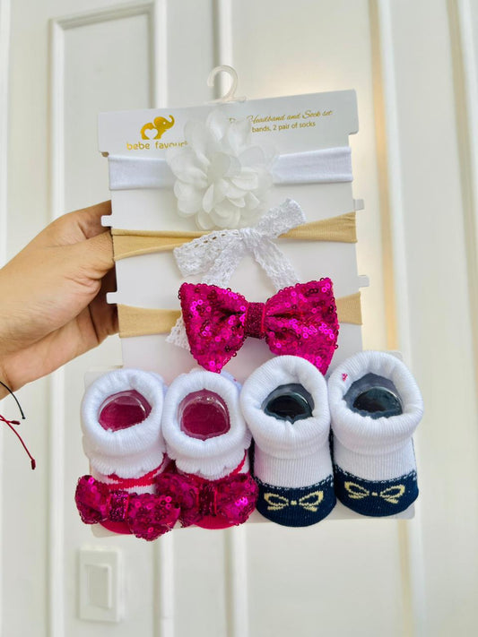 SET PARA BEBÉ DE MEDIAS + BALACAS 5 PIEZAS