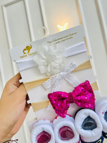 SET PARA BEBÉ DE MEDIAS + BALACAS 5 PIEZAS