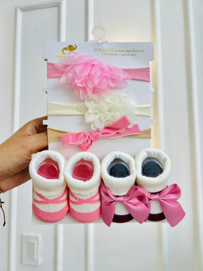 SET PARA BEBÉ DE MEDIAS + BALACAS 5 PIEZAS