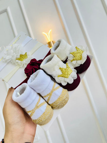 SET PARA BEBÉ DE MEDIAS + BALACAS 5 PIEZAS