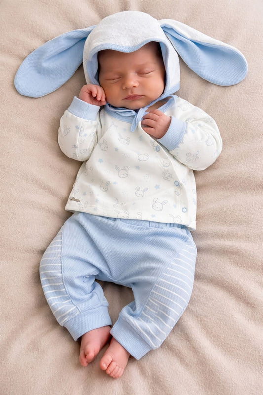SET PRIMER DIA PARA RECIEN NACIDA - 8 PIEZAS EN ALGODON SUAVE
