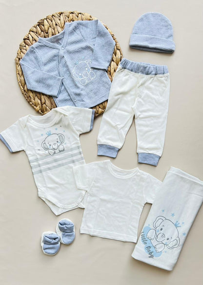 SET 8 PIEZAS RECIEN NACIDO - ELEFANTE LITTLE BABY