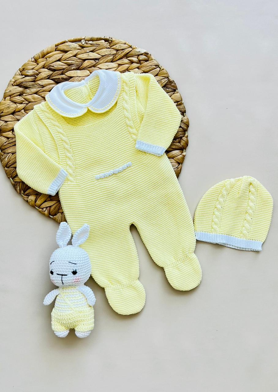SET MARA TEJIDO PREMIUM - ELEGANCIA CLASICA - COLOR AMARILLO