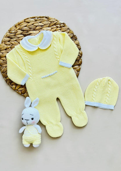 SET MARA TEJIDO PREMIUM - ELEGANCIA CLASICA - COLOR AMARILLO