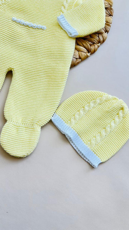 SET MARA TEJIDO PREMIUM - ELEGANCIA CLASICA - COLOR AMARILLO